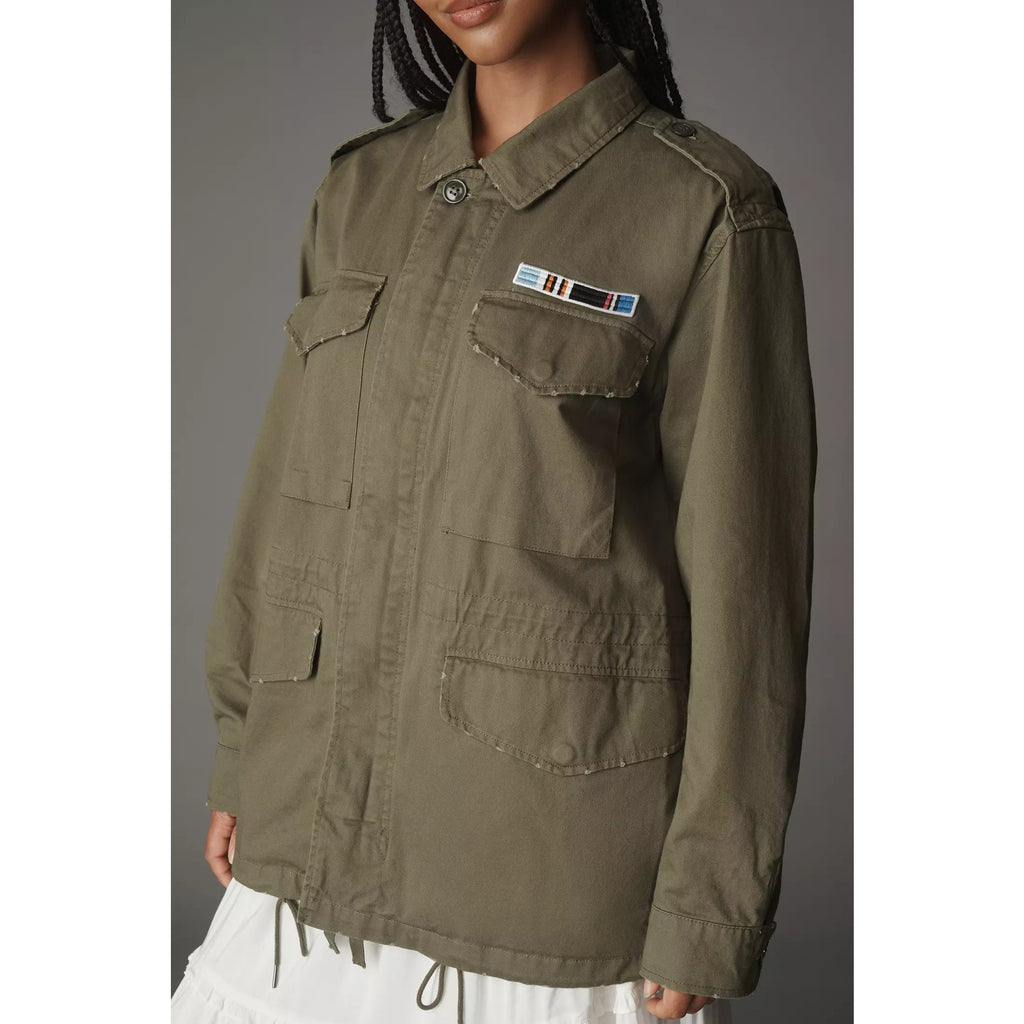 New Anthropologie by Pilcro Cotton Utility Jacket $178 X-Small (S) Olive Green