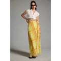 New Anthropologie S/W/F Tie-Up Wrap Skirt SMALL US SIZE 4 Orange/Yellow Plaid