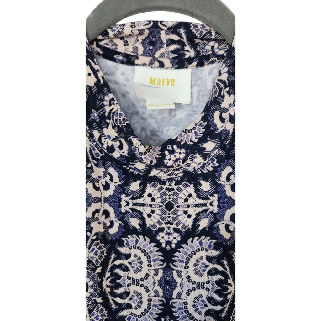 Anthropologie Maeve Lilt Swing Dress Size Small Navy Blue Marine Rare Anthropologie