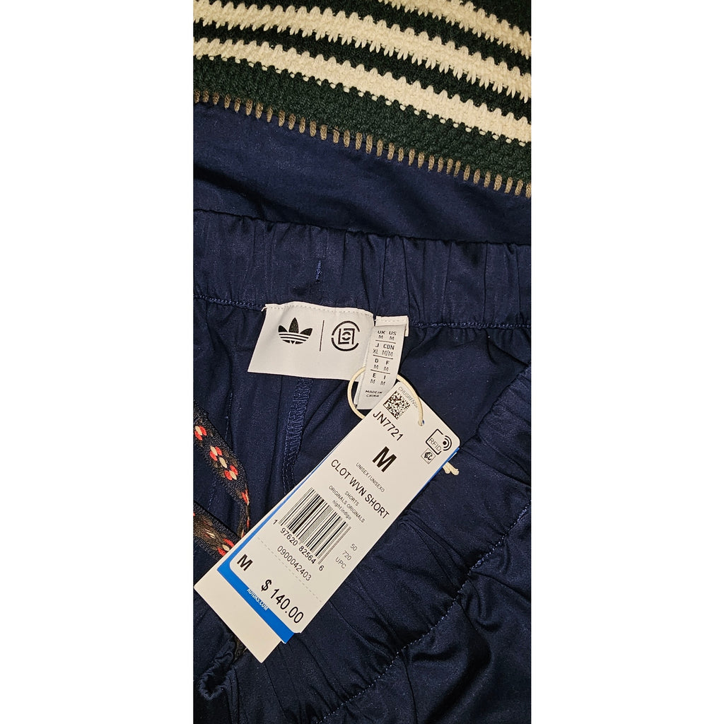 Adidas x Clot Woven Shorts Medium Night Indigo Crochet Trim Unisex adidas