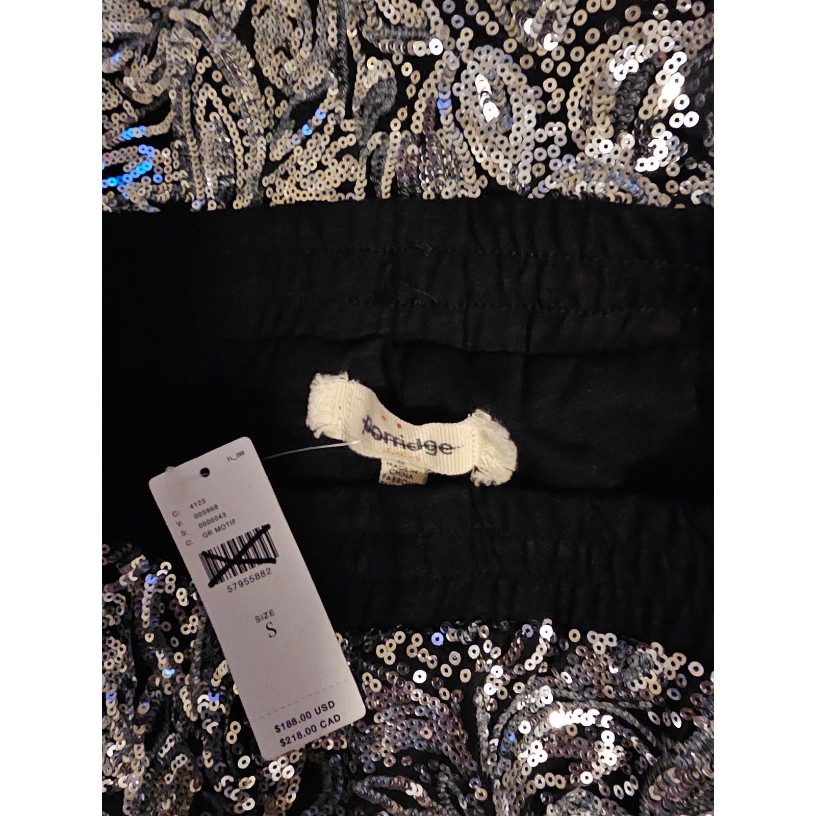 New Anthropologie Pascaline Sequined Trousers by Porridge $188 SMALL Silver/Gray