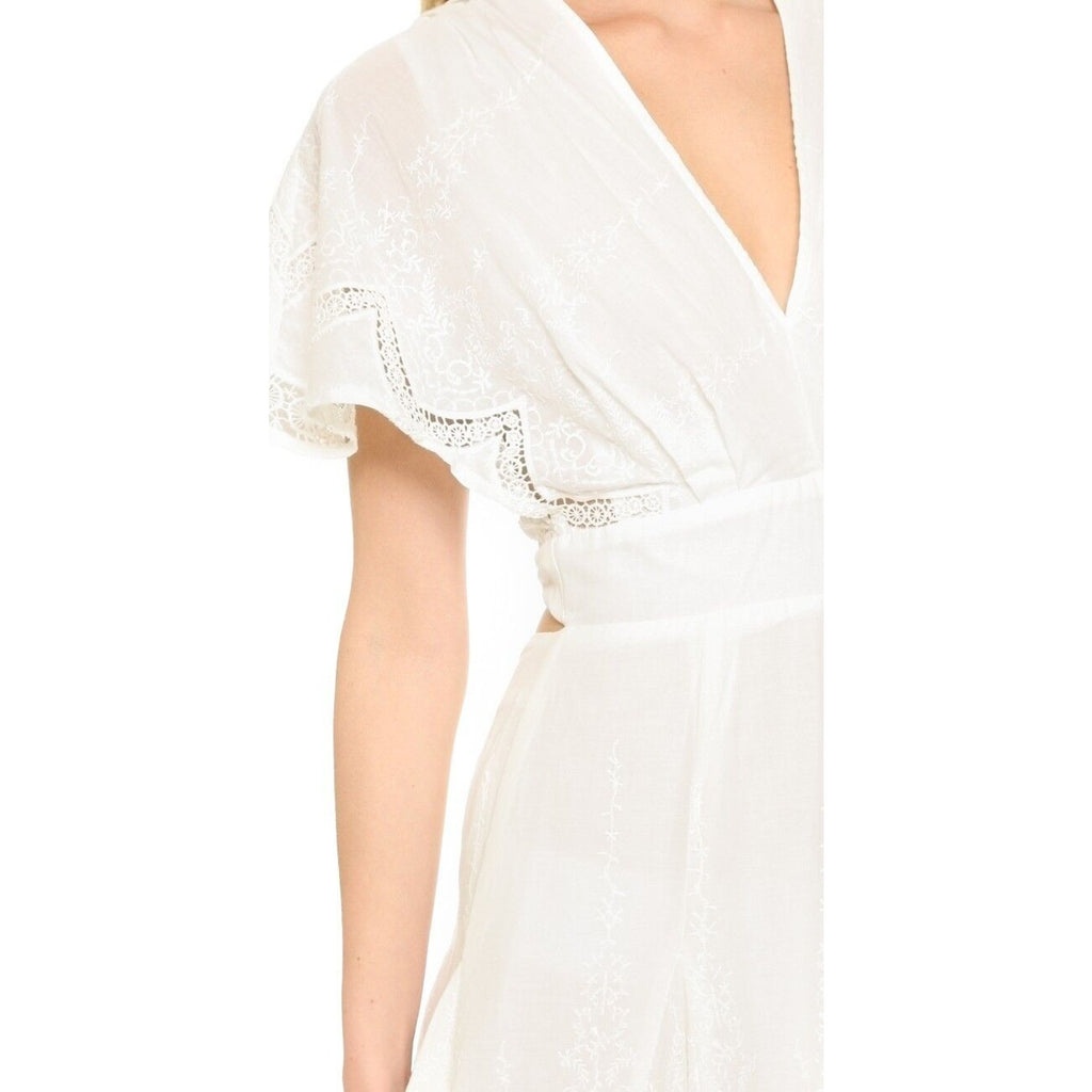 New 6 Shore Rd Pooja Honneymooners Eyelet Embroidered Mini Dress $268 Small