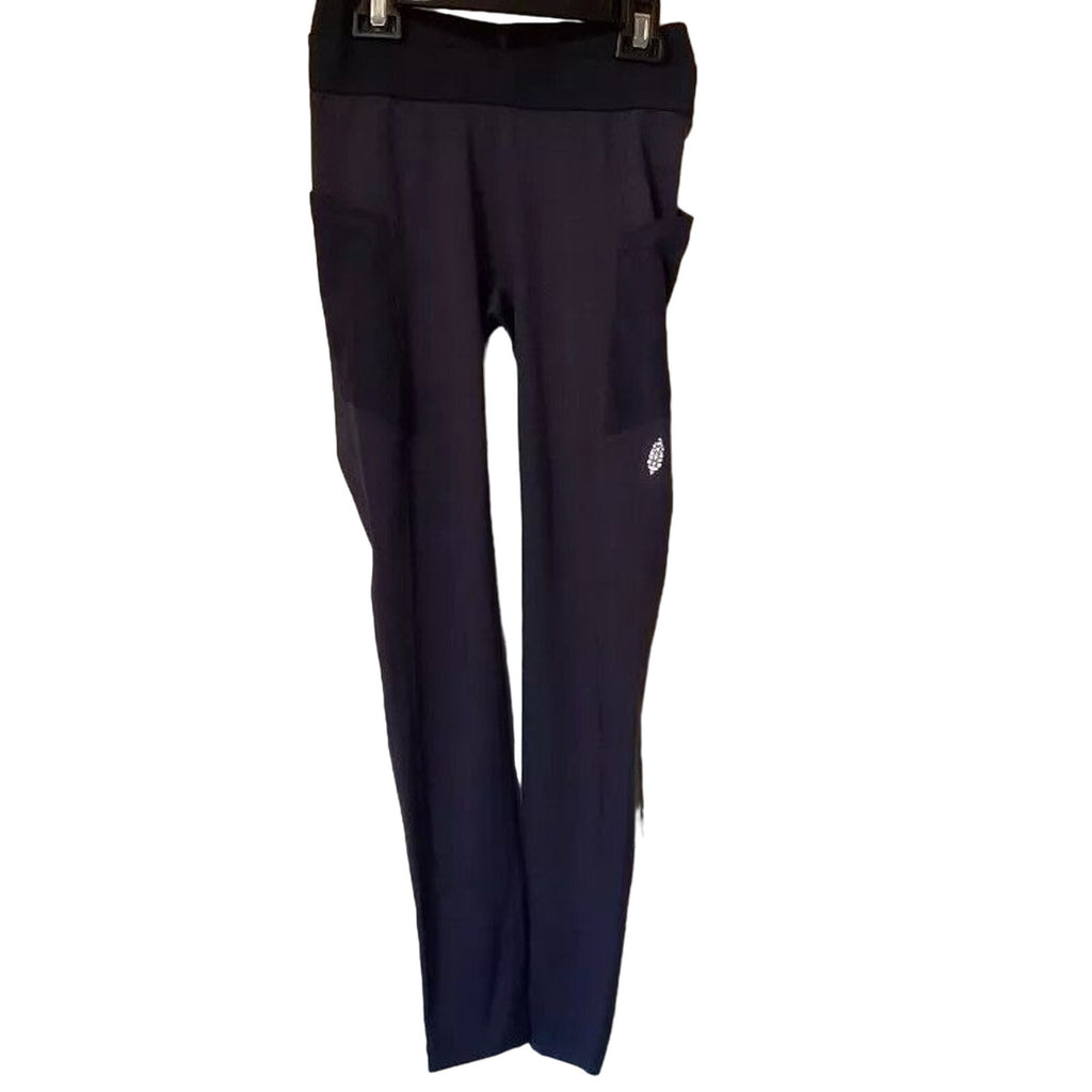 New Free People FP Movement BARRE Leggings In X-SMALL Blue Stretchy Mesh