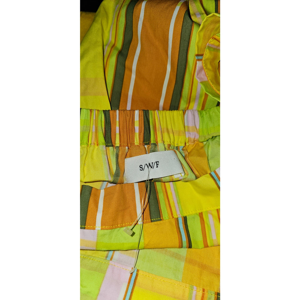 New Anthropologie S/W/F Tie-Up Wrap Skirt SMALL US SIZE 4 Orange/Yellow Plaid