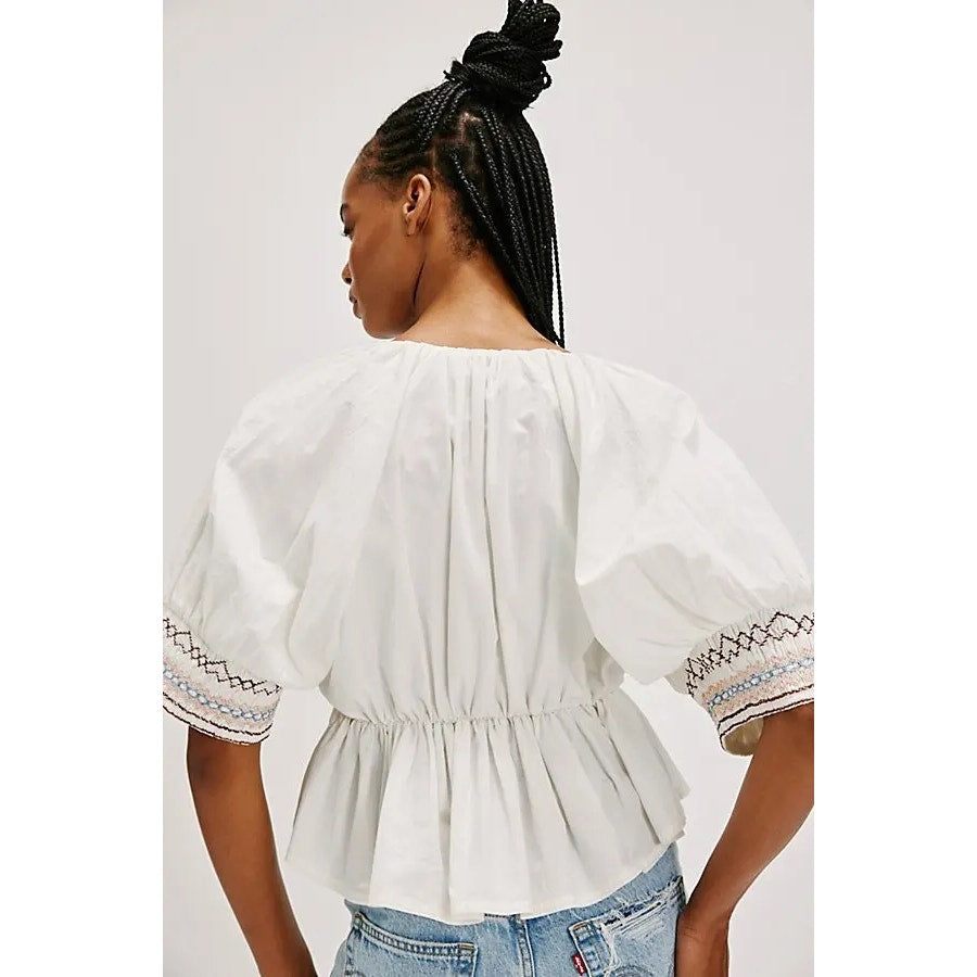 Free People Where We Meet Smocked Blouse