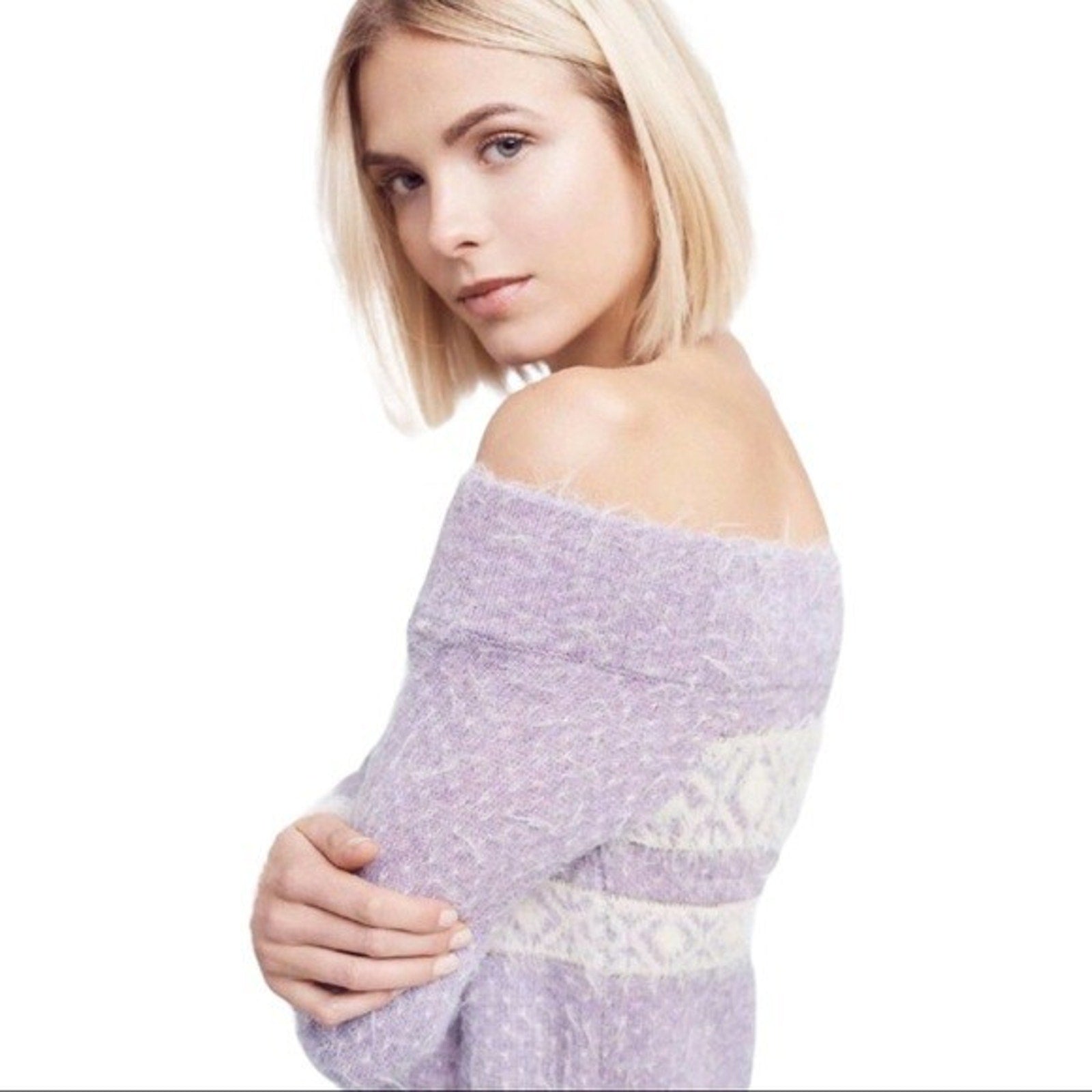 New Anthropologie by Sleeping on Snow Faroe Fair Isle Eyelash Sweater $118 Sz S