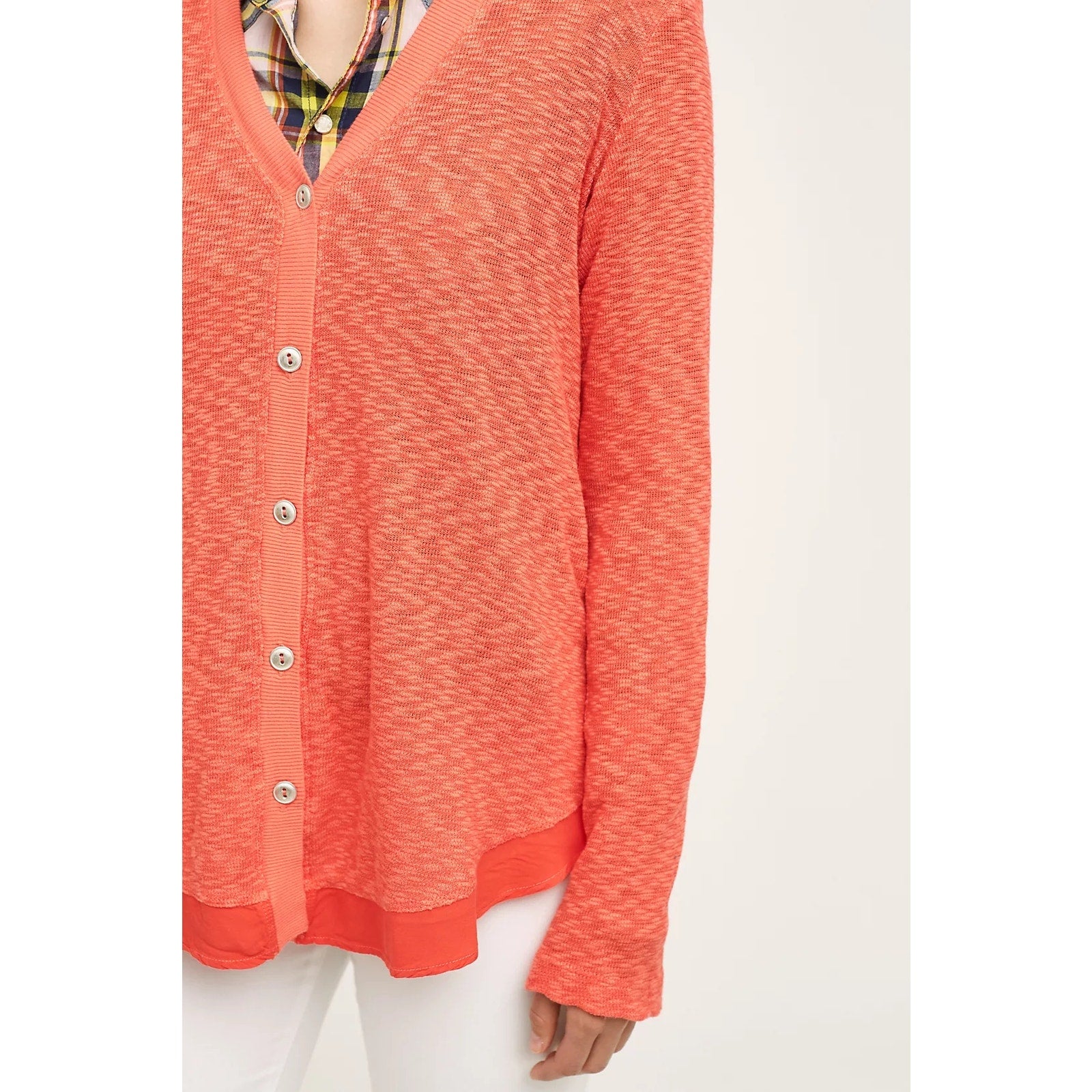 New Anthropologie Evie Cardigan by Left of Center $98 SMALL Red Orange Coral