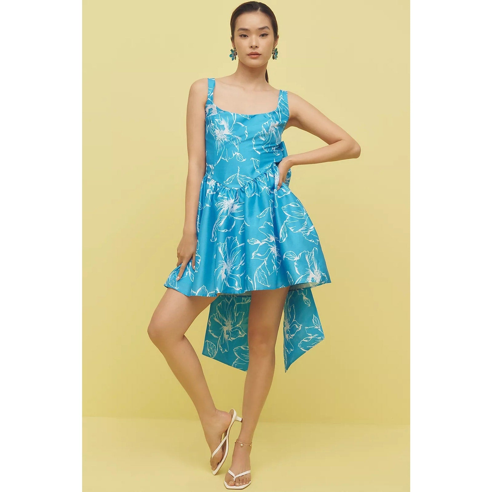 Anthropologie Hutch Sleeveless Back-Bow Basque-Waist Mini Dress SMALL Anthropologie