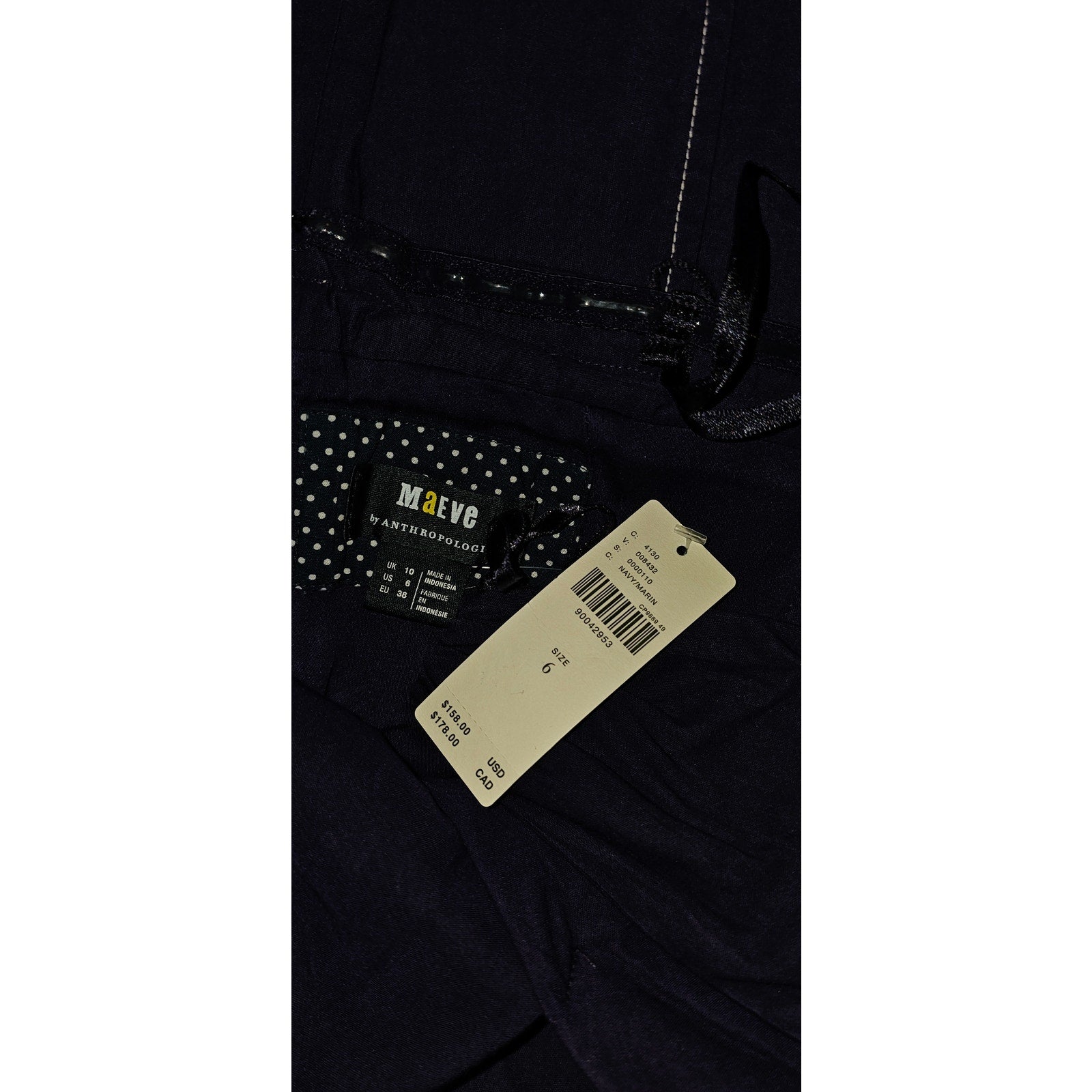 Anthropologie Maeve Strapless Linen Mini Dress $158 SIZE 6 Blue Stretchy