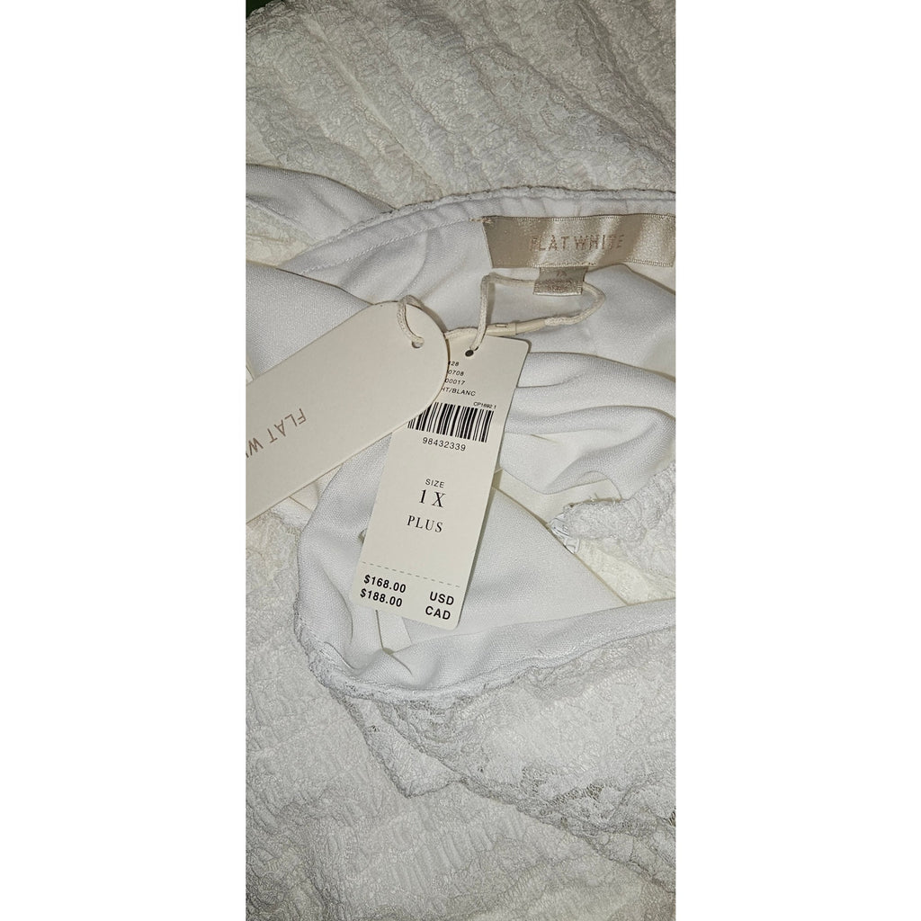 Anthropologie Flat White Plunge Slim Maxi Dress PLUS 1X White Anthropologie