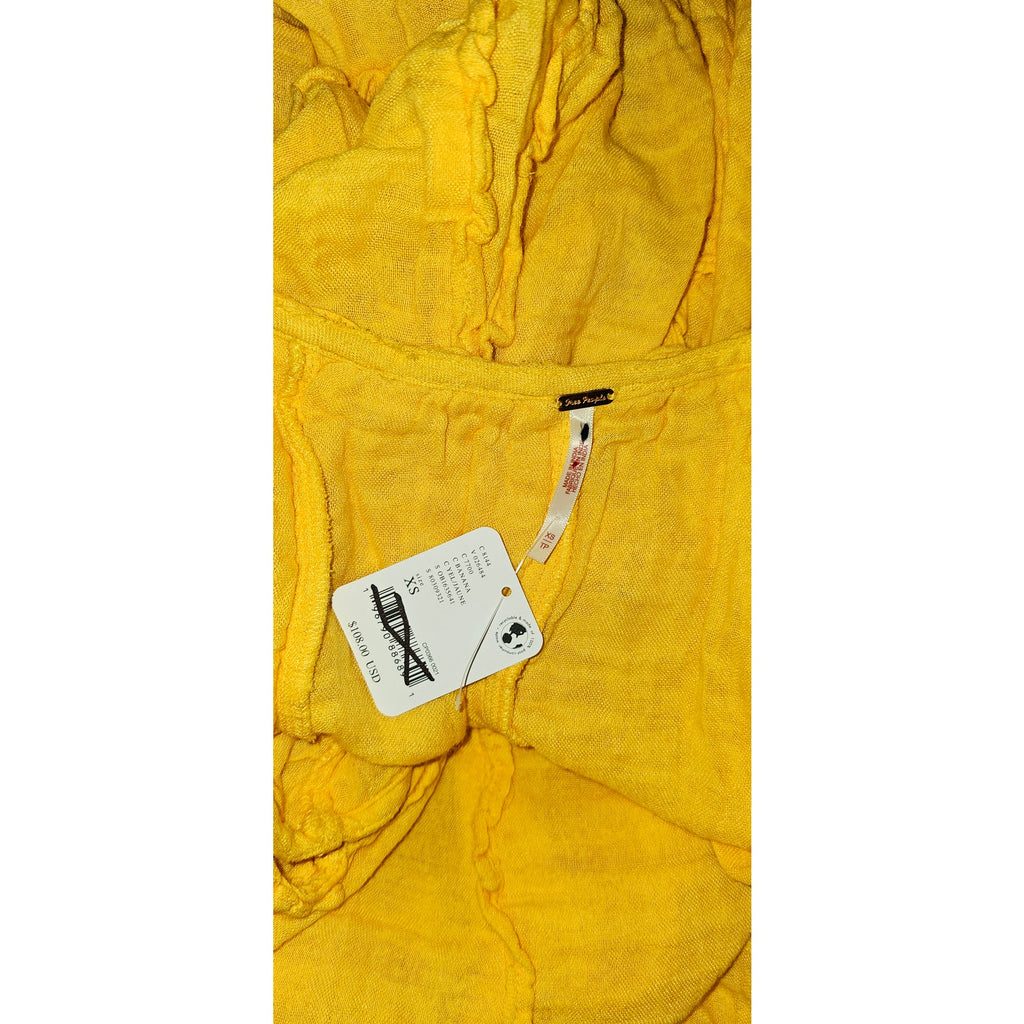 New Free People ENDLESS SUMMER Mckinley Maxi Dress $108 X-SMALL Yellow Boho