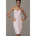 Anthropologie Maeve Strapless Sweetheart Fitted Midi Dress LARGE Pink Anthropologie