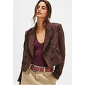 New Free People Betty Double-Breasted Blazer $168 LARGE Brown Vintage Style Free People