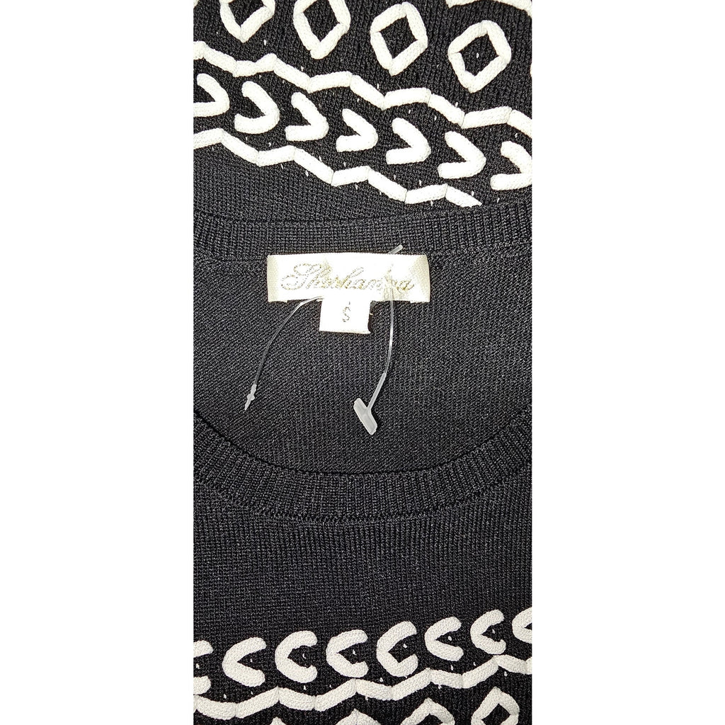Shoshanna Pointelle Lacing Knit Calista Mini Dress SMALL B&W CAP SLEEVES Shoshanna