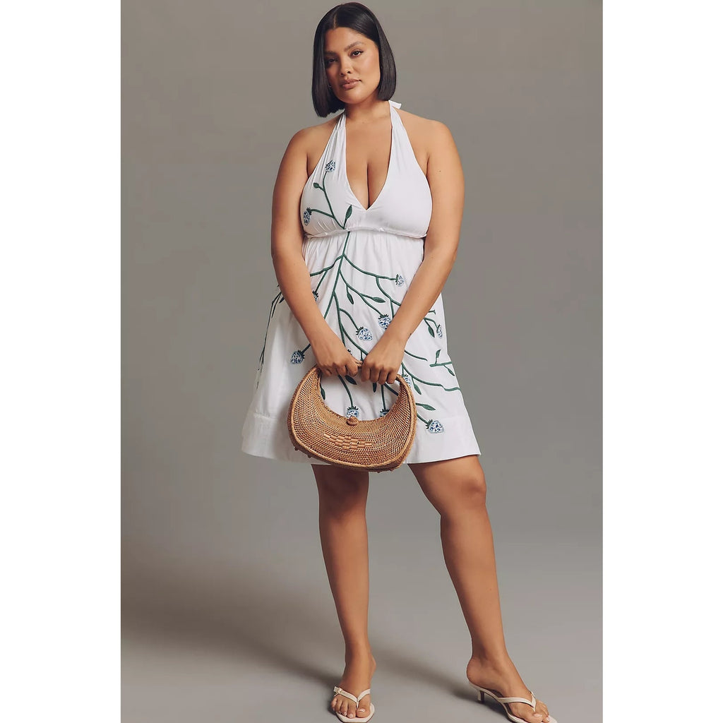 Anthropologie Maeve Cotton Sleeveless V-Neck Mini Babydoll Dress Sz 1X Anthropologie