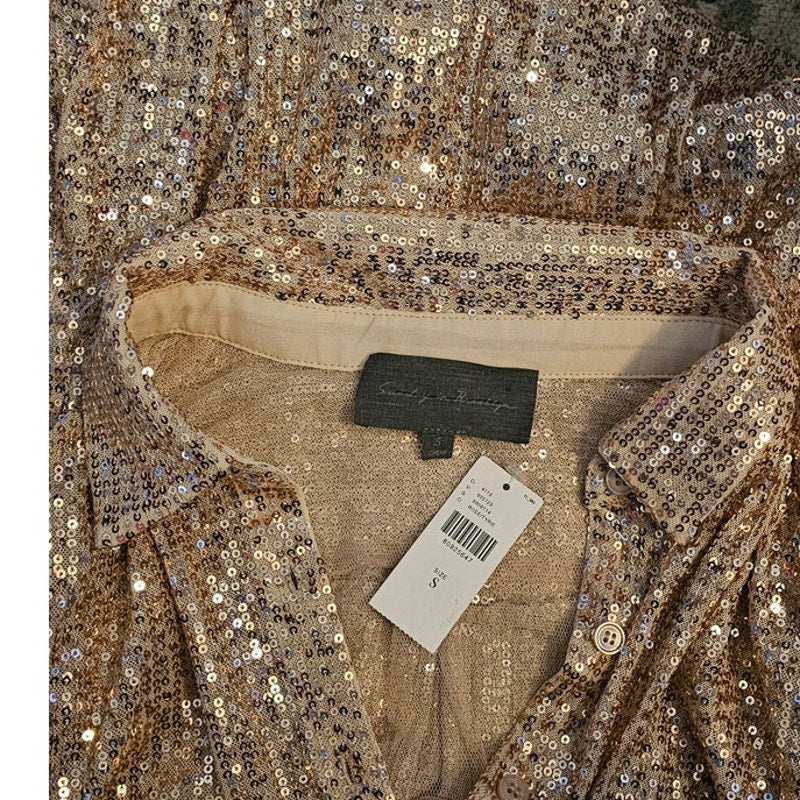 Anthropologie Sunday in Brooklyn Sequin Buttondown