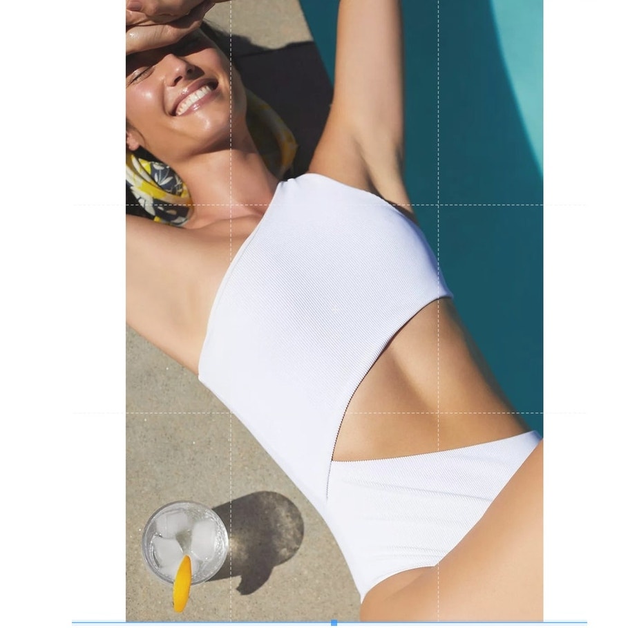 New Anthropologie Beach Riot Celina One-Piece Ribbed Cutout Swimsuit $148  XS