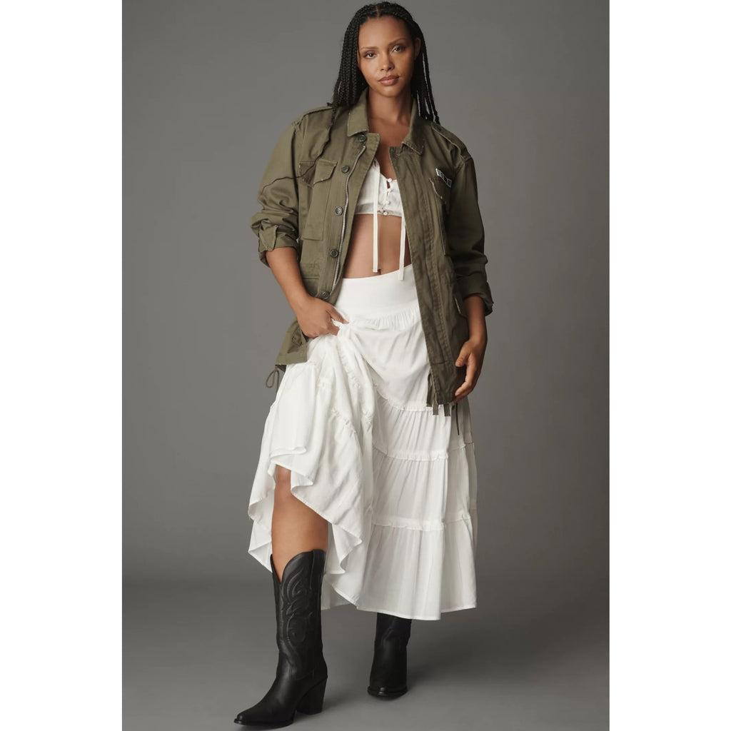 New Anthropologie by Pilcro Cotton Utility Jacket $178 X-Small (S) Olive Green