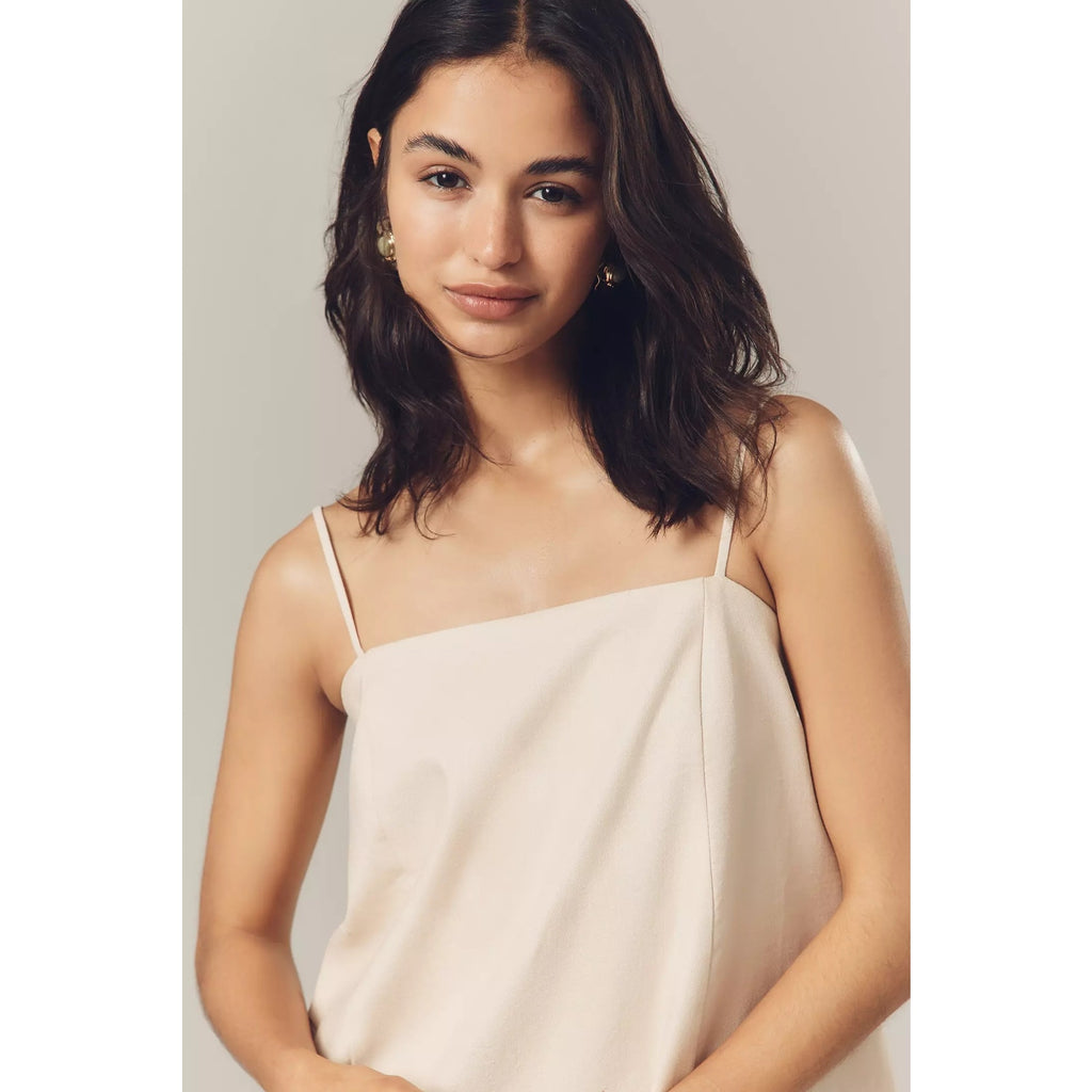 Anthropologie Mare Mare Linen Blend Square-Neck A-Line Mini Dress 1X Anthropologie