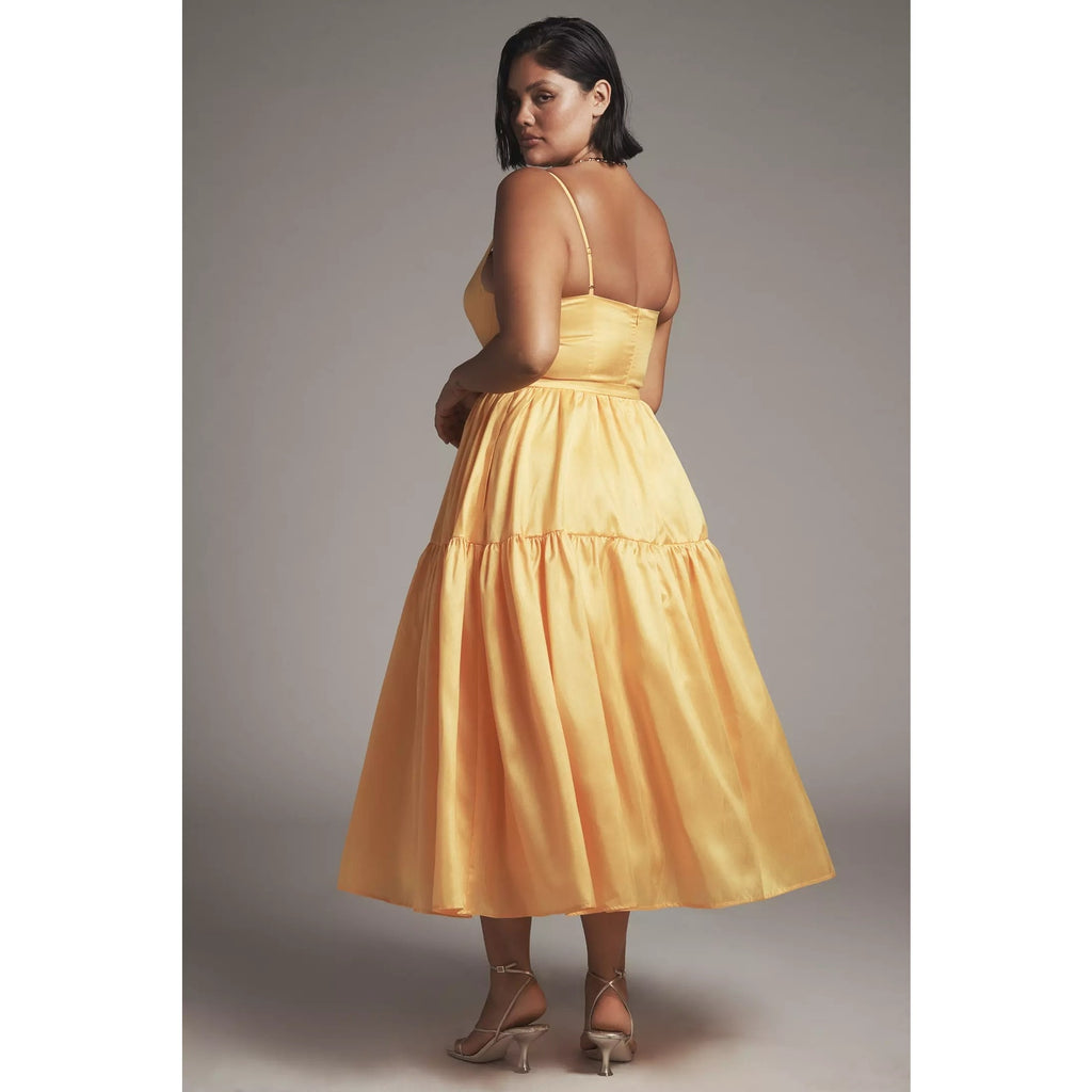 Anthropologie Hutch Atherton Sleeveless V-Neck Belted Midi Dress $258 18W