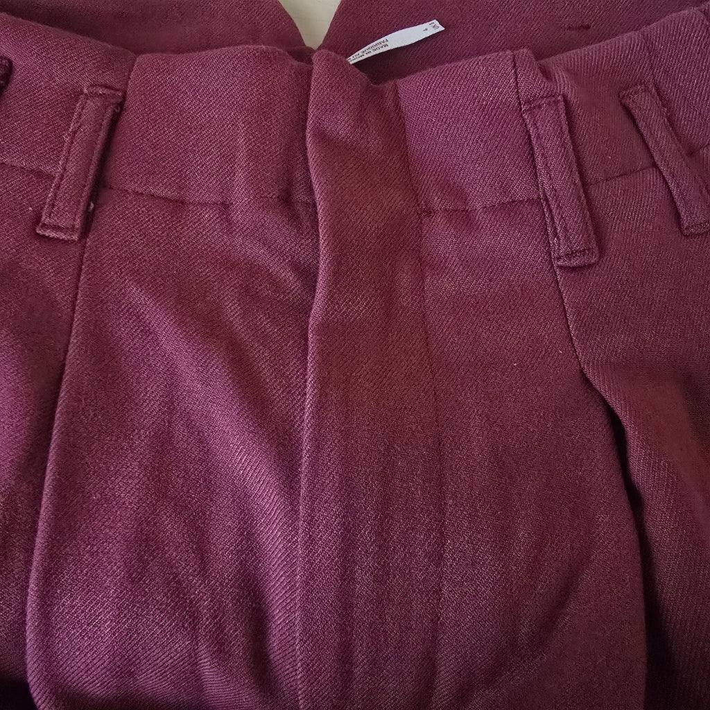 New FREE PEOPLE Calla Tailored Mid-Rise Trousers $108 SIZE 4 Garnet Straight