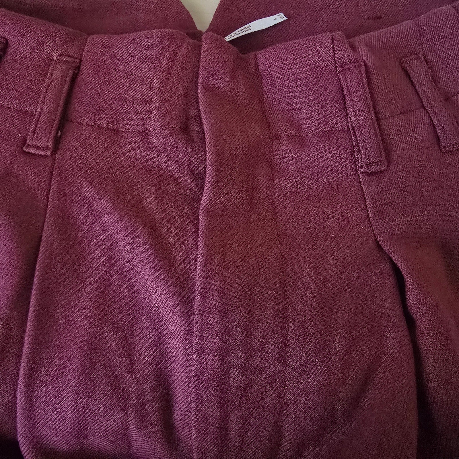 New FREE PEOPLE Calla Tailored Mid-Rise Trousers $108 SIZE 4 Garnet Straight