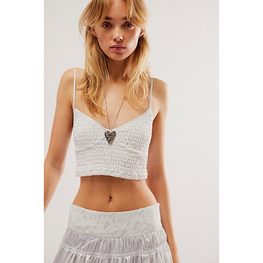 New Free People Aster Tiered Maxi Skirt Set $198 X-SMALL Ivory - Metallic