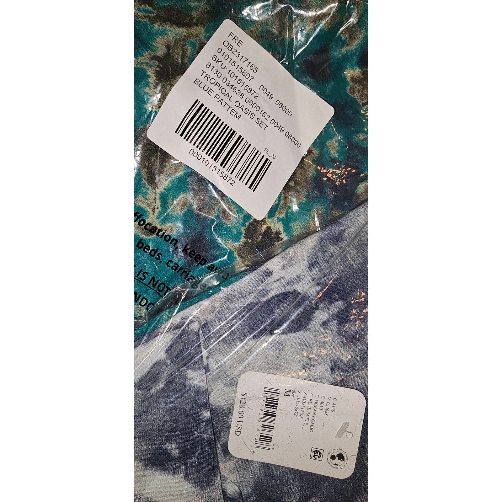 Free People Tropical Oasis Maxi Skirt Set Medium Blue Ocean Combo Free People