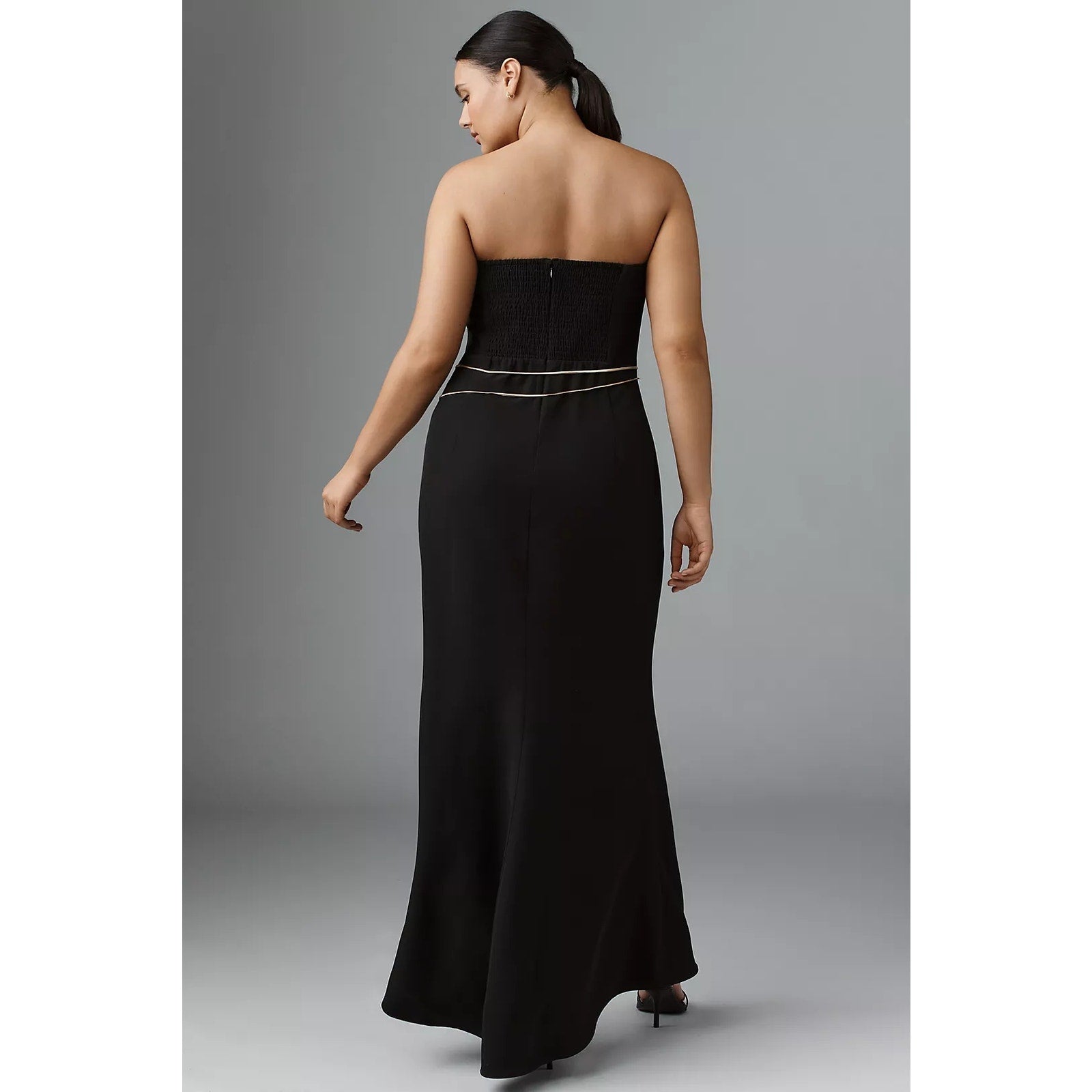 New Anthropologie Mare Mare Strapless Hardware Maxi Dress $178 PLUS 3X Black