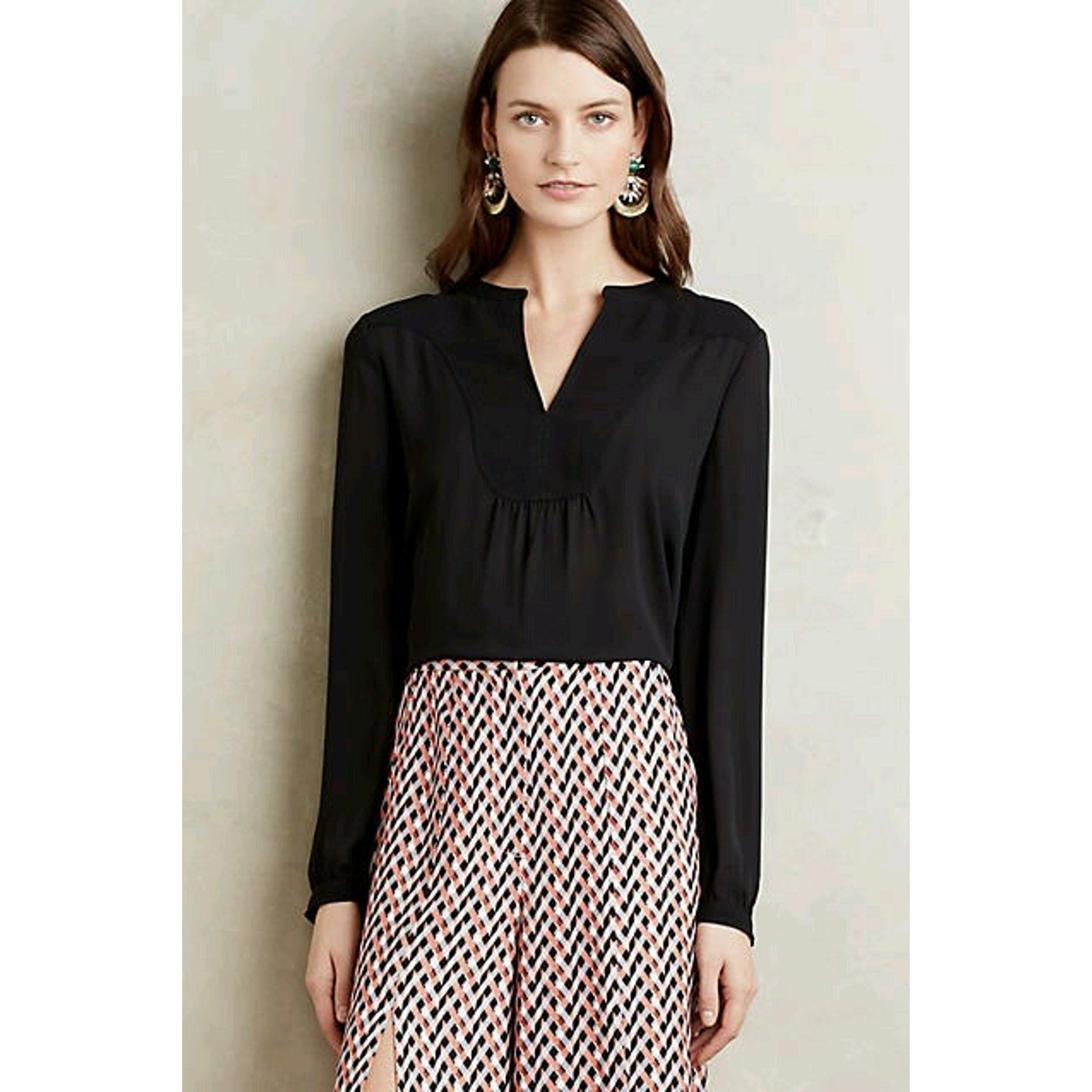 NEW Anthropologie Telma Long Sleeve Blouse by HD in Paris $88 Size 6