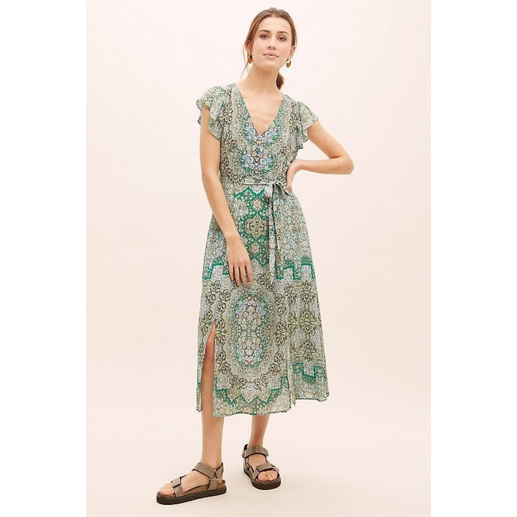 New Anthropologie x Kachel Grace Midi Dress Size 6 Tapestry Geo