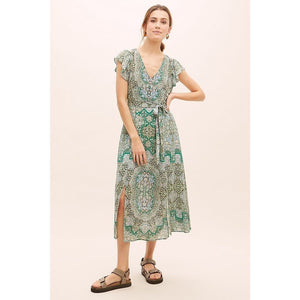 New Anthropologie x Kachel Grace Midi Dress Size 6 Tapestry Geo
