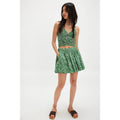 FREE PEOPLE Brunch Club Mini Skirt Set MEDIUM Kelly Green Floral Boho Free People