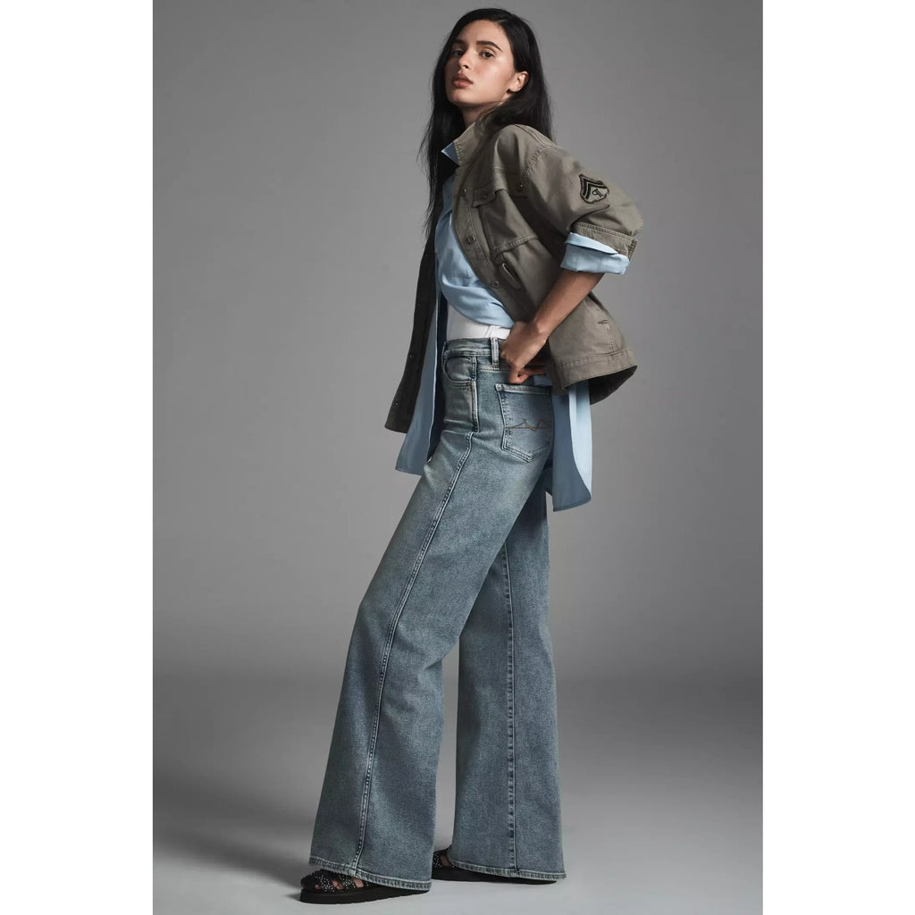 Anthropologie All Mankind Lotta Mid-Rise Wide-Leg Jeans