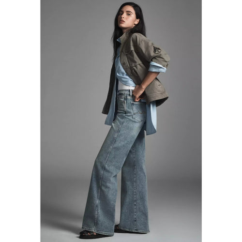 Anthropologie All Mankind Lotta Mid-Rise Wide-Leg Jeans