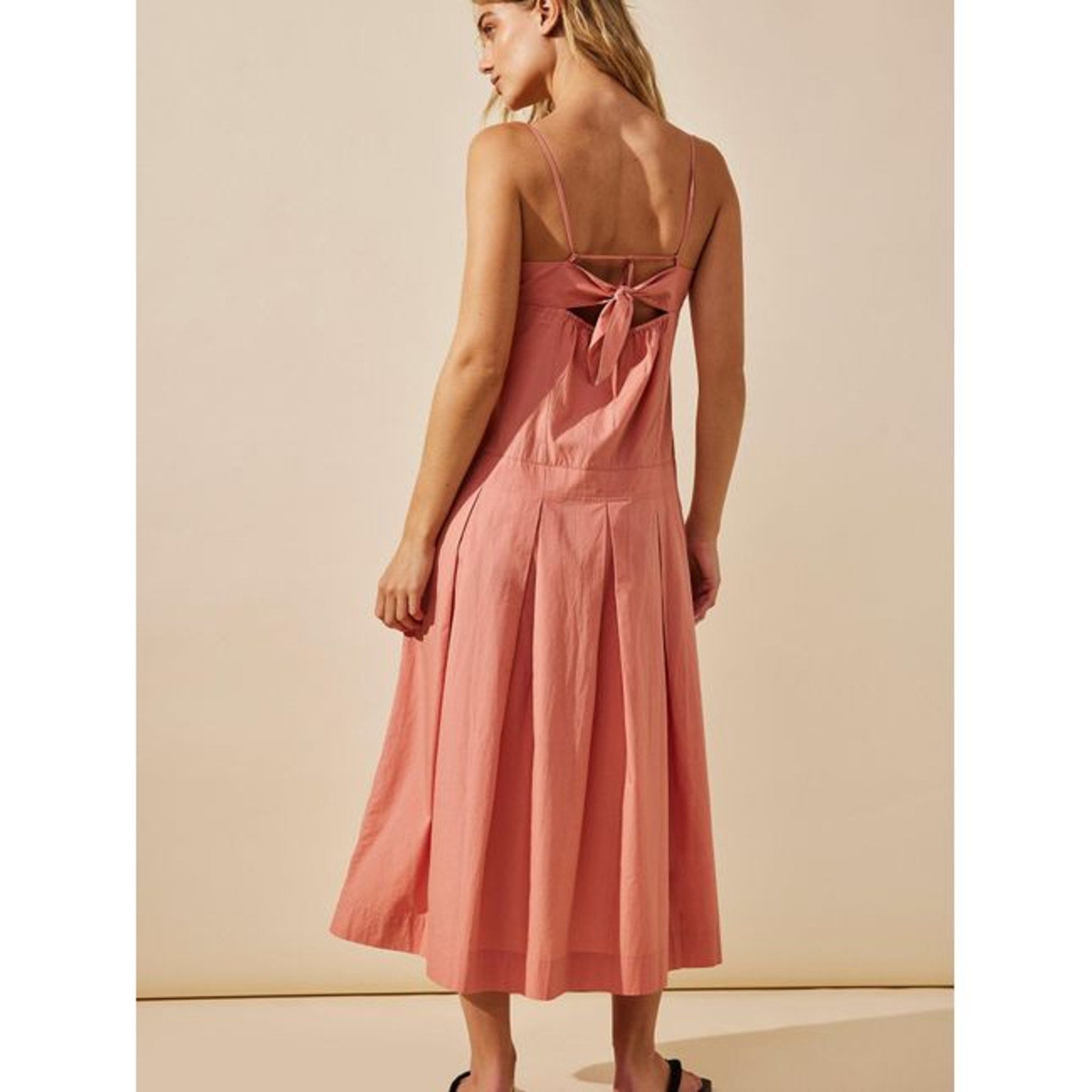 Free People In My Town Pleated Midi Dress FREE-EST $108 X-SMALL Canyon Clay