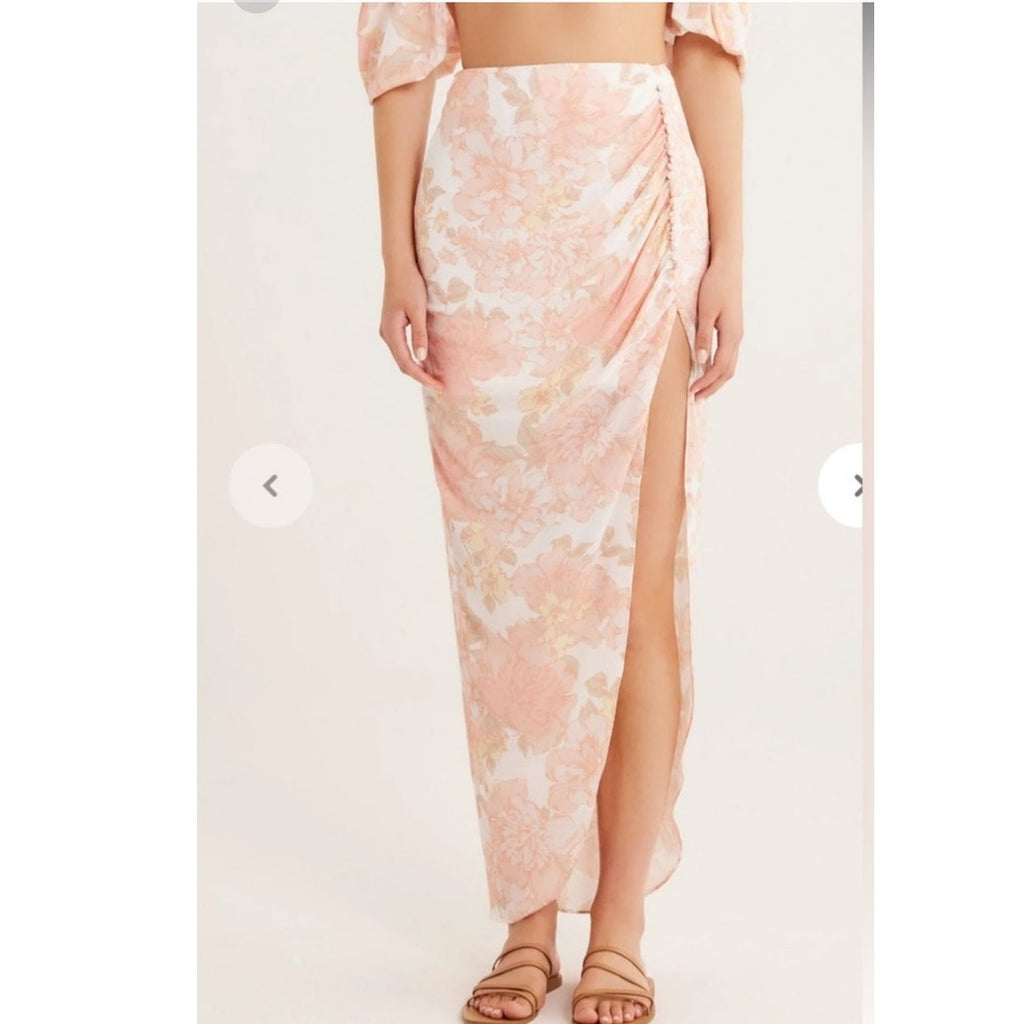 New Free People RUMER Isola Set $488 XL-US 10  Pink Floral ON/OFF THE SHOULDER