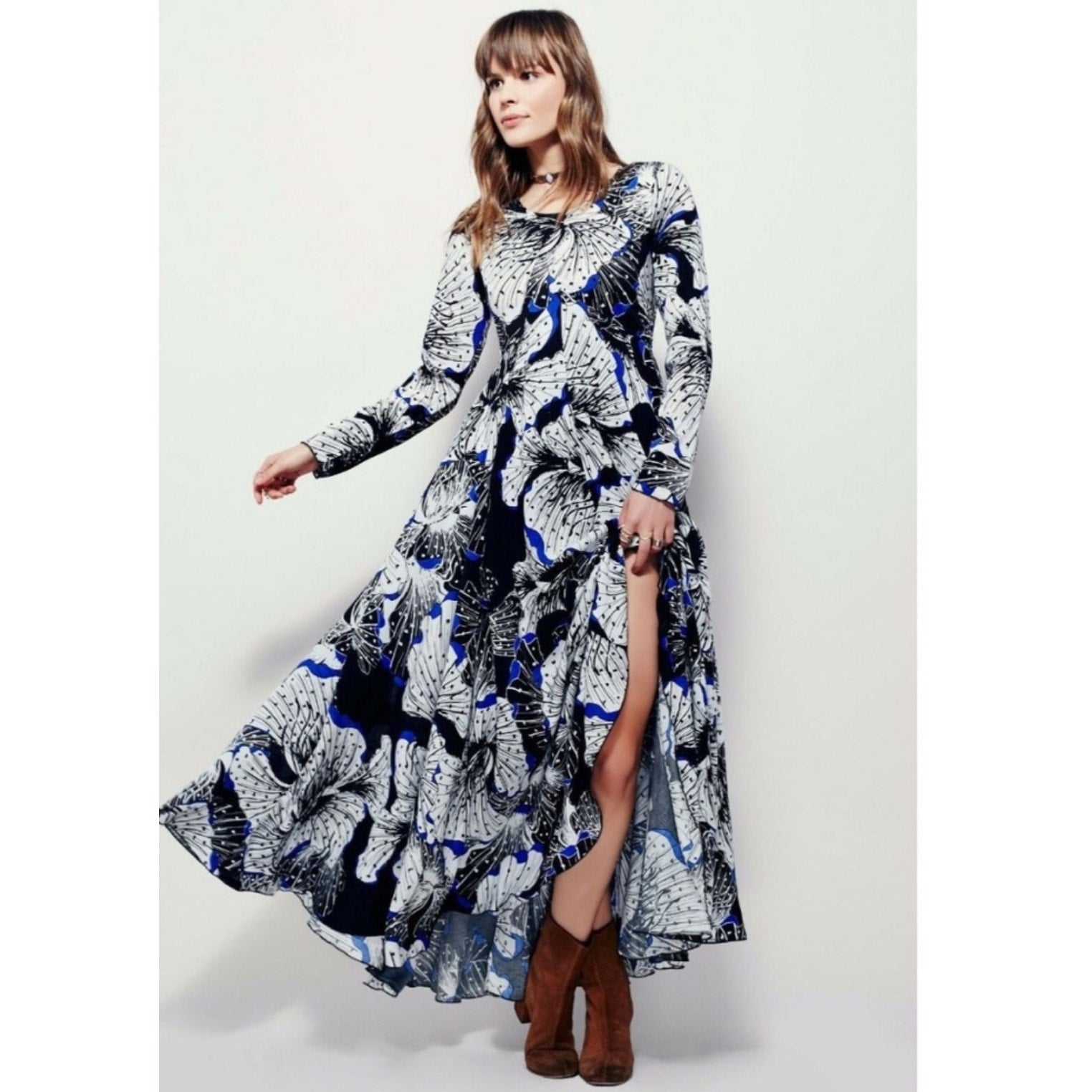 Free People Long-sleeve Maxi Dress