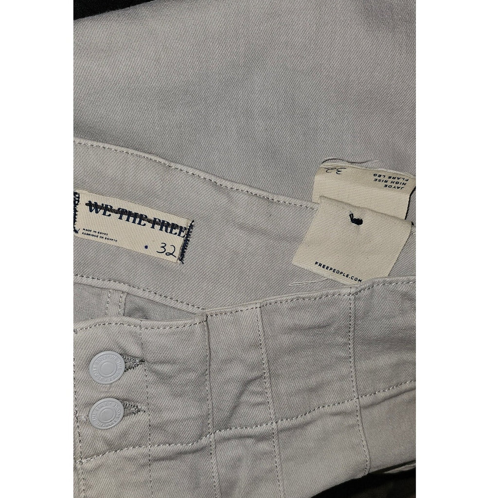 New Free People We The Free Jayde Flare Jeans $98 SIZE 32 Light Gray