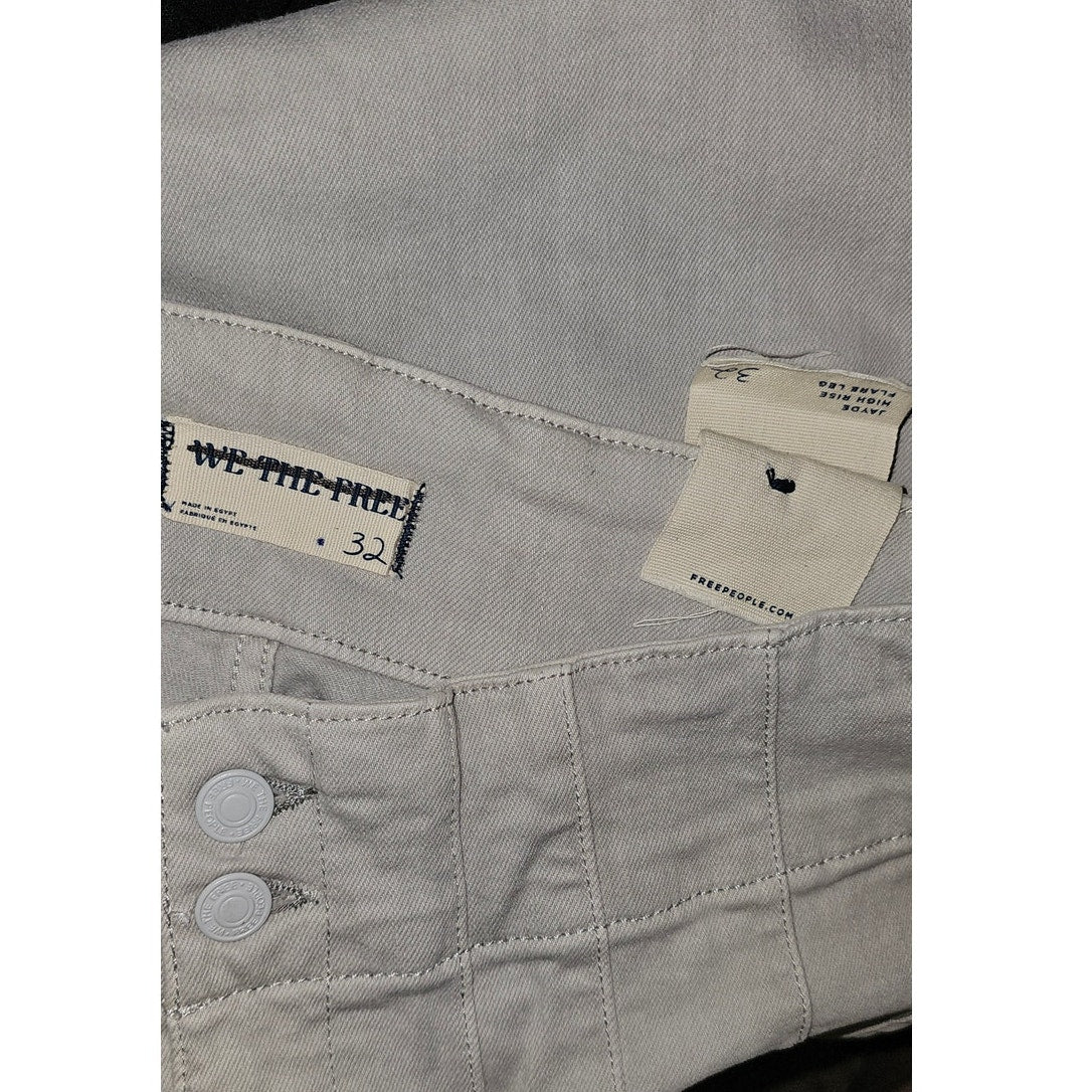 New Free People We The Free Jayde Flare Jeans $98 SIZE 32 Light Gray