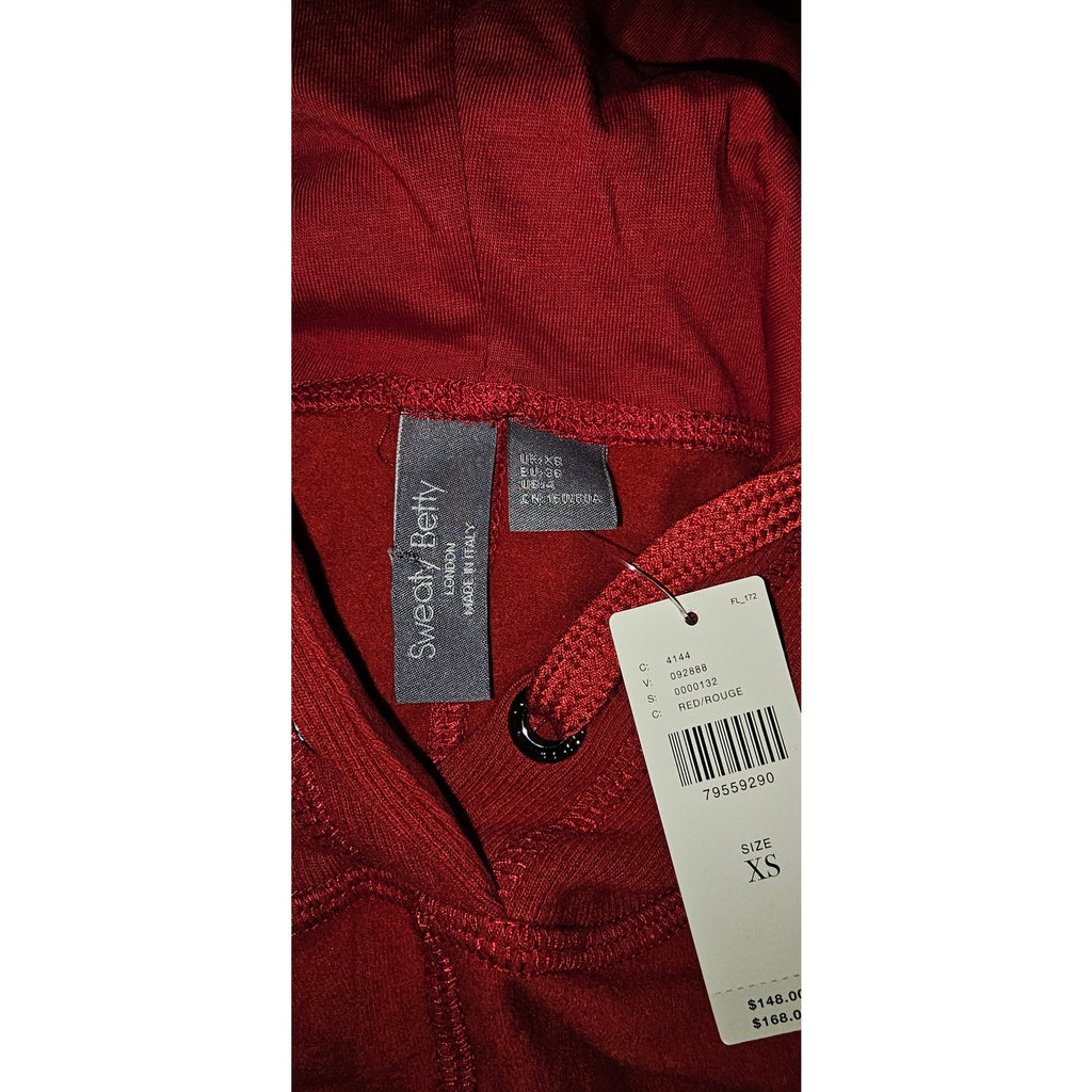 Anthropologie Sweaty Betty Liberate Luxe Fleece Hoodie $148 XS Red