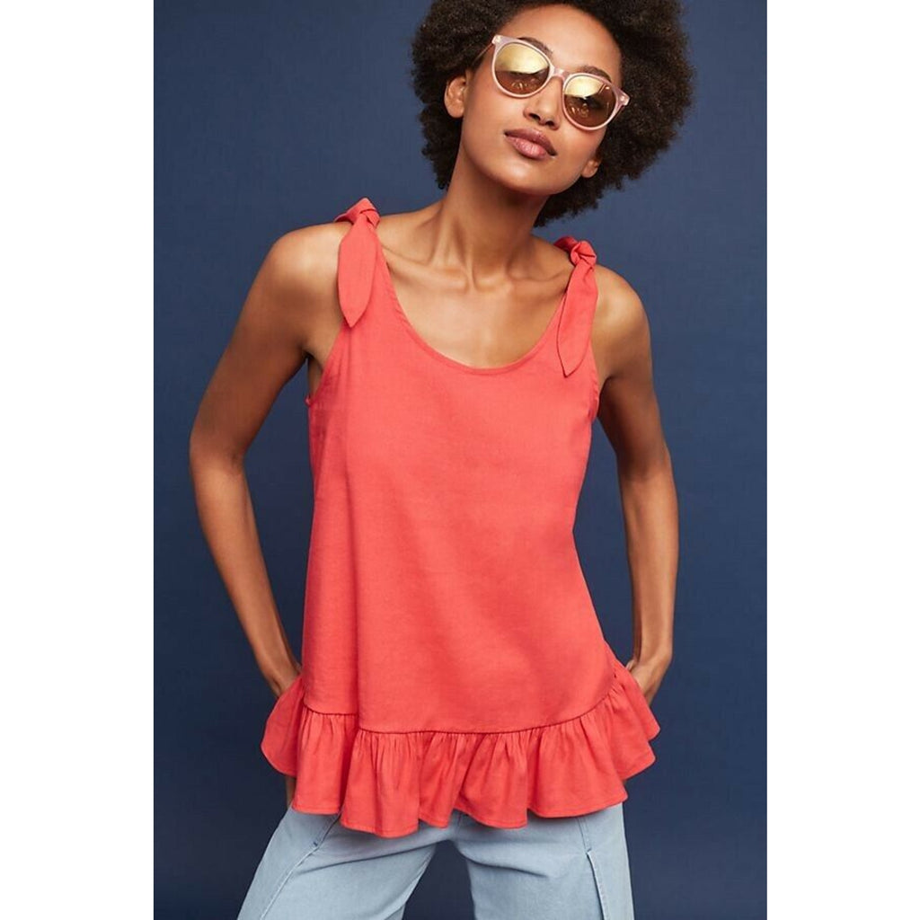 New Anthropologie x Ro & De Phoebe Tie-Strap Top $88 XS Drop Waist
