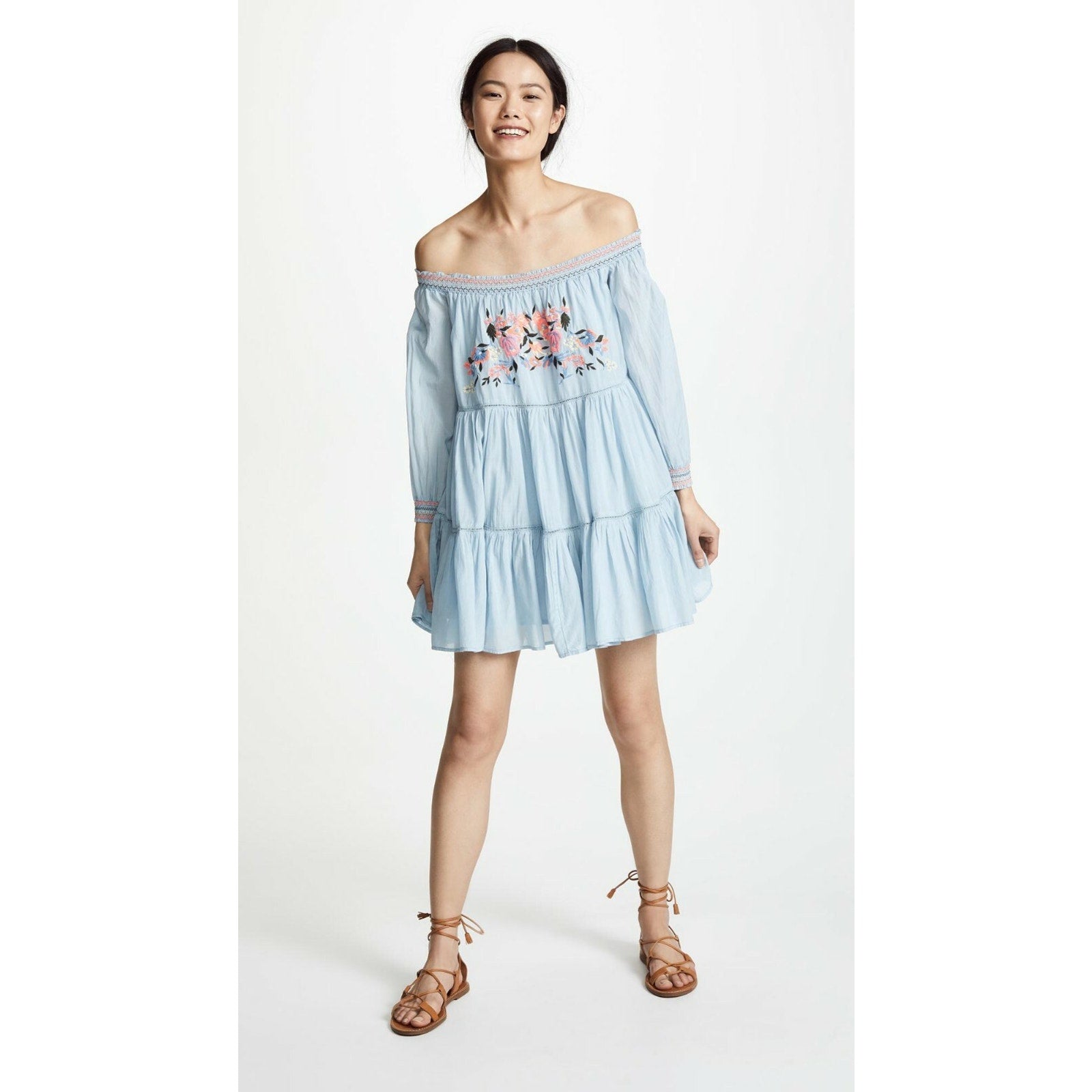 NEW Free People $148 Women's Blue Sunbeams Mini dress Size Small