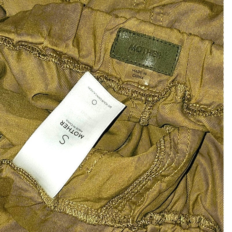 New ANTHROPOLOGIE MOTHER The Curbside Cargo Quickie Cinch Pants S Bronze Mist