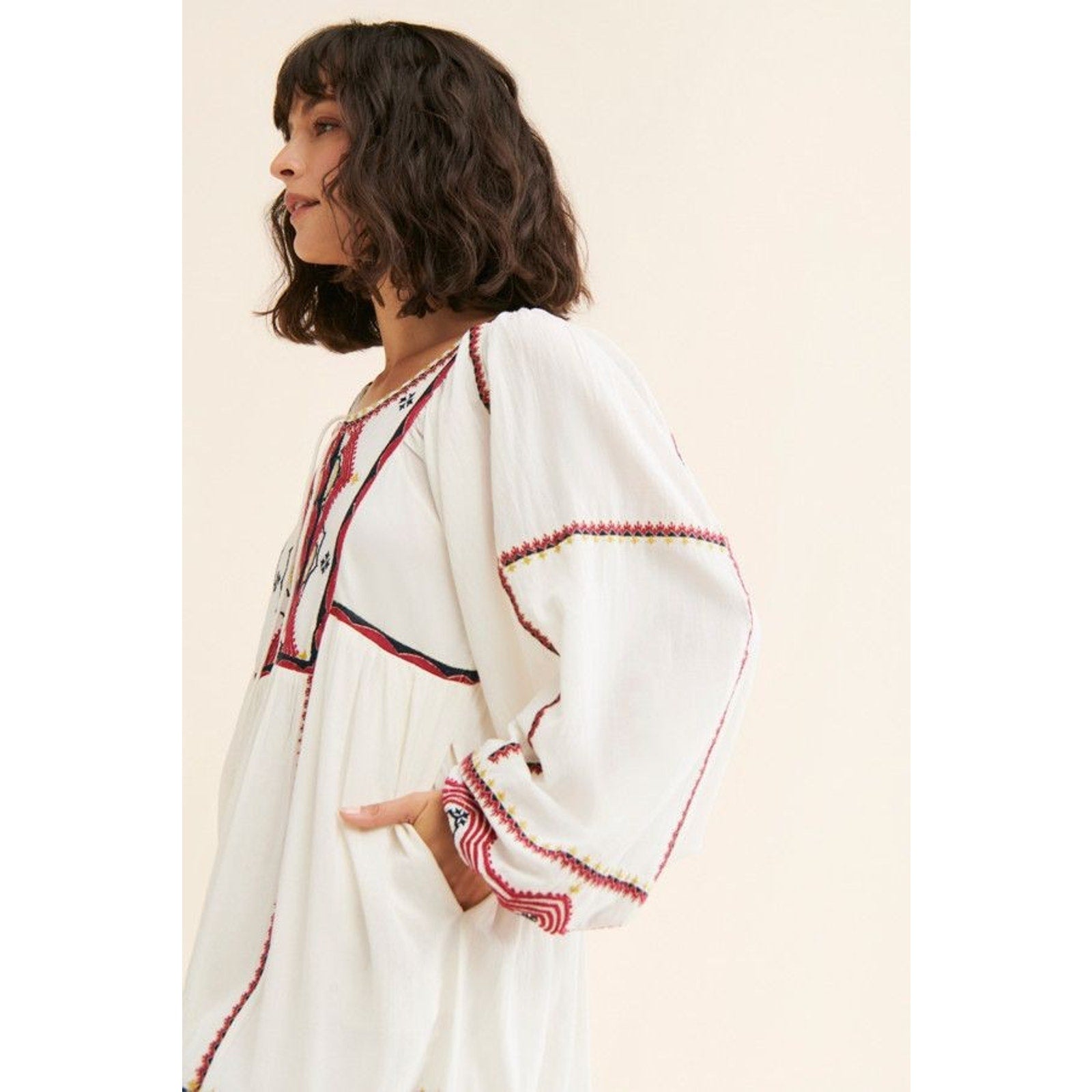 New FREE PEOPLE Sweet Escape Midi Dress $198 SMALL Ivory Boho Embroidered