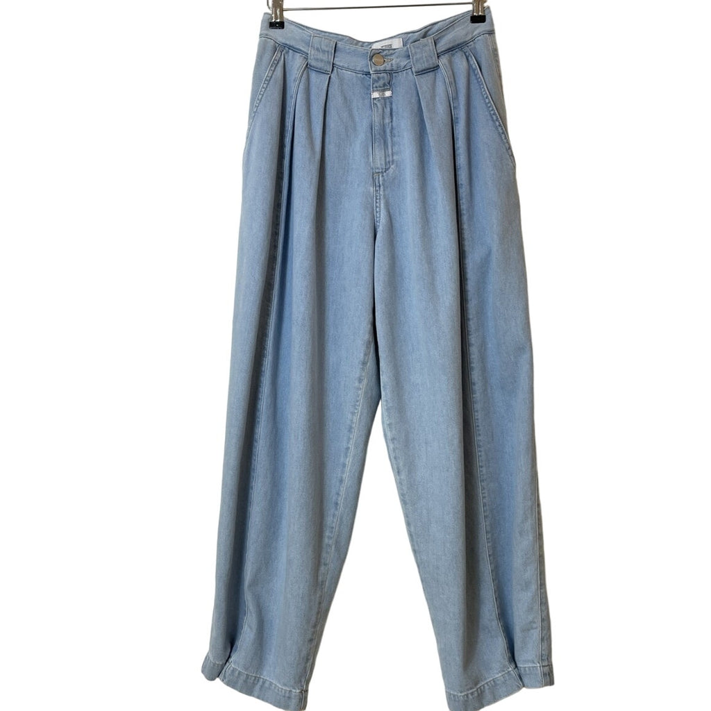 New Free People x Closed Ivo Jeans $345 SIZE 32 Light Blue Straight Wide-Leg