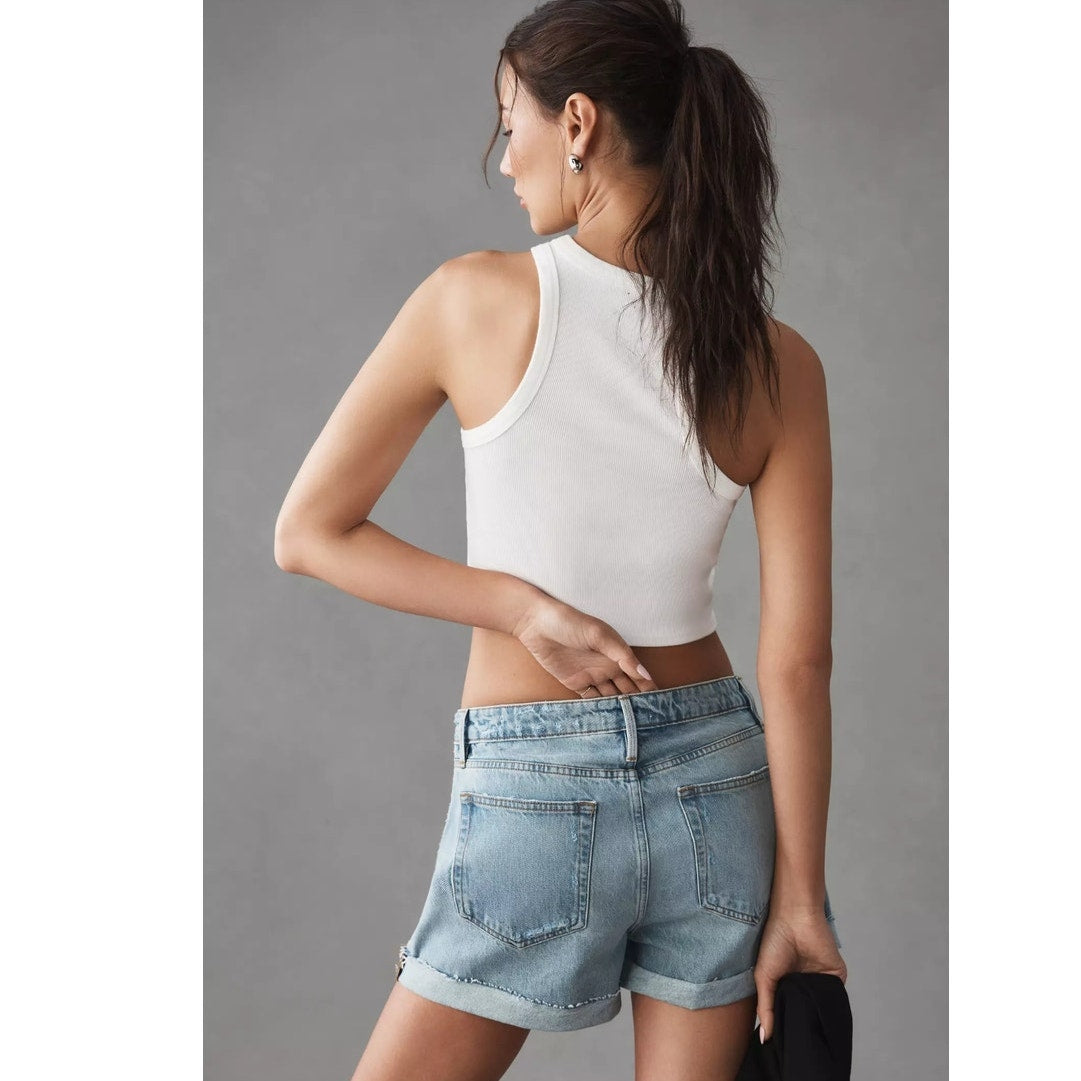 New ANTHROPOLOGIE Frame Le Grand Garcon Shorts $198 SIZE 31 Vintage Denim