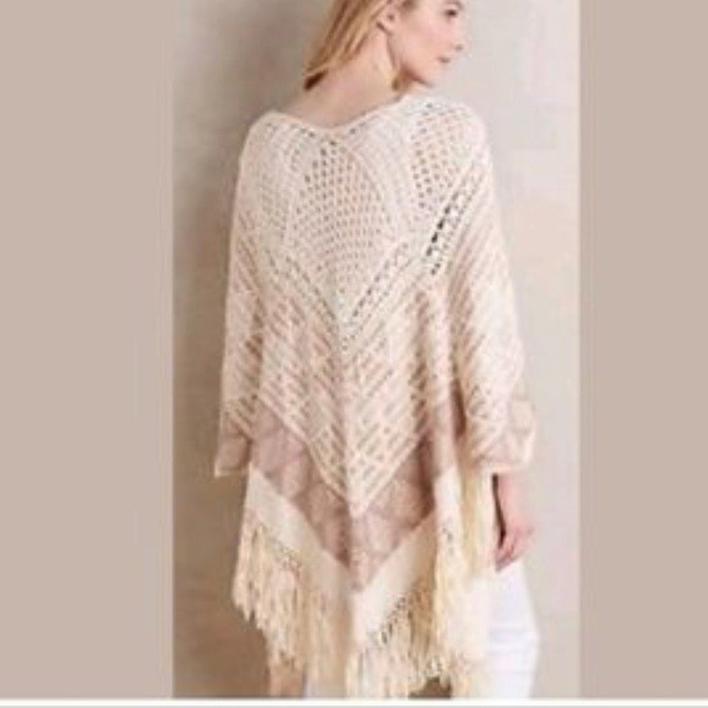 NEW Anthropologie Calipatria Poncho by Moth One Size O/S Fringe