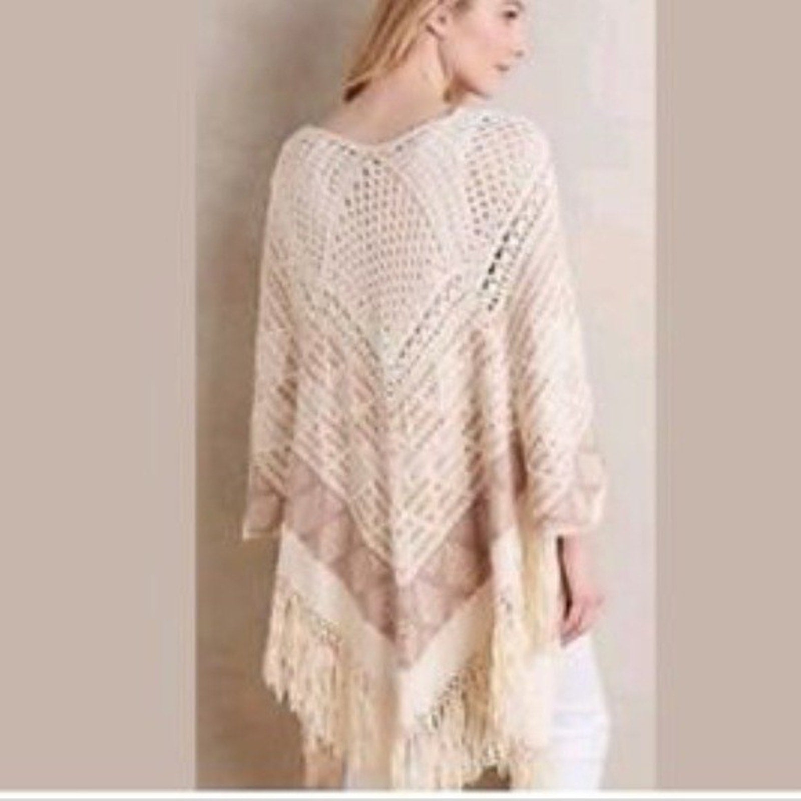 NEW Anthropologie Calipatria Poncho by Moth One Size O/S Fringe