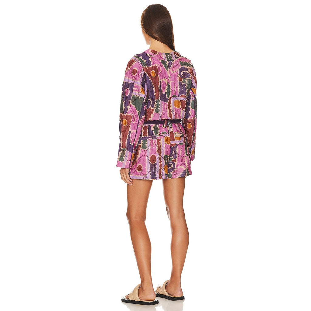 New FREE PEOPLE Atlas Quilted One-Piece Romper $228 MEDIUM Berry Combo